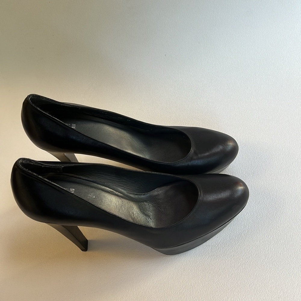 Stuart Weitzman pumps black classic platform‎ timeless  vamp goth essential 10 - Picture 5 of 9